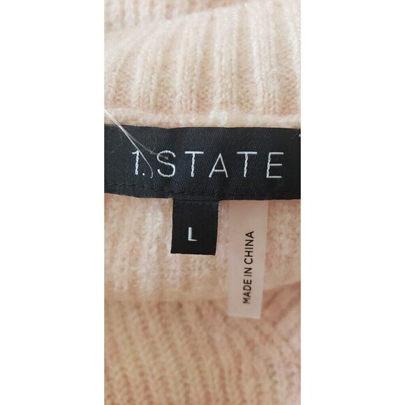 NWT $79 1.STATE V-NECK SWEATER IN PINK MELANGE SZ LARGE - Picture 10 of 10